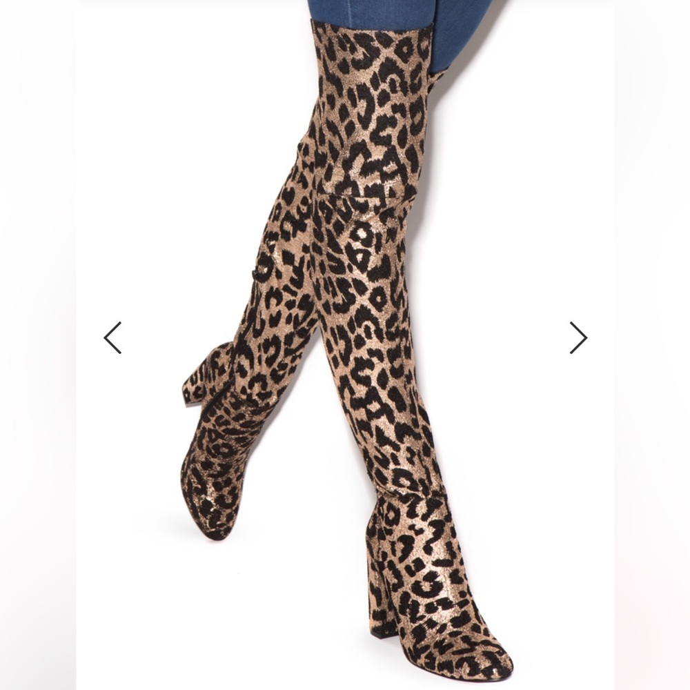 Shoe Dazzle Leopard Over the Knee Boots